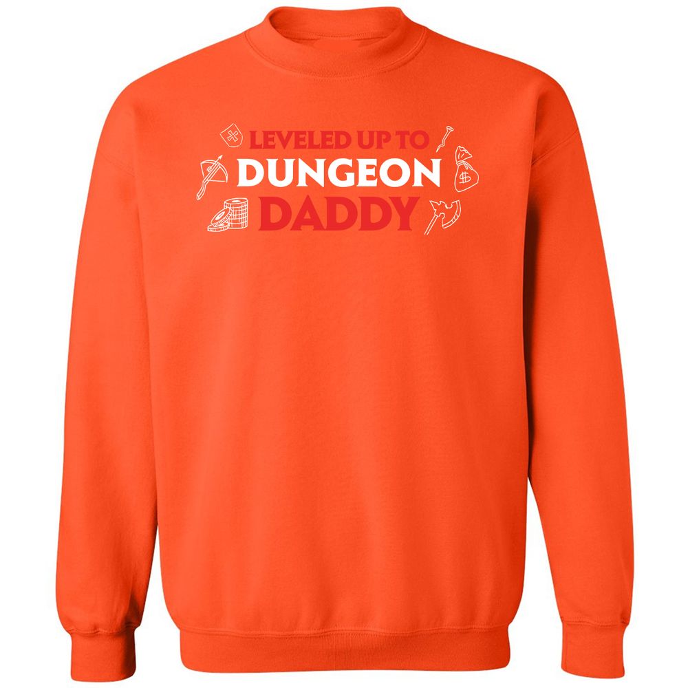 Leveled Up To Dungeon Daddy Classic Unisex Sweatshirt - Orange - 10