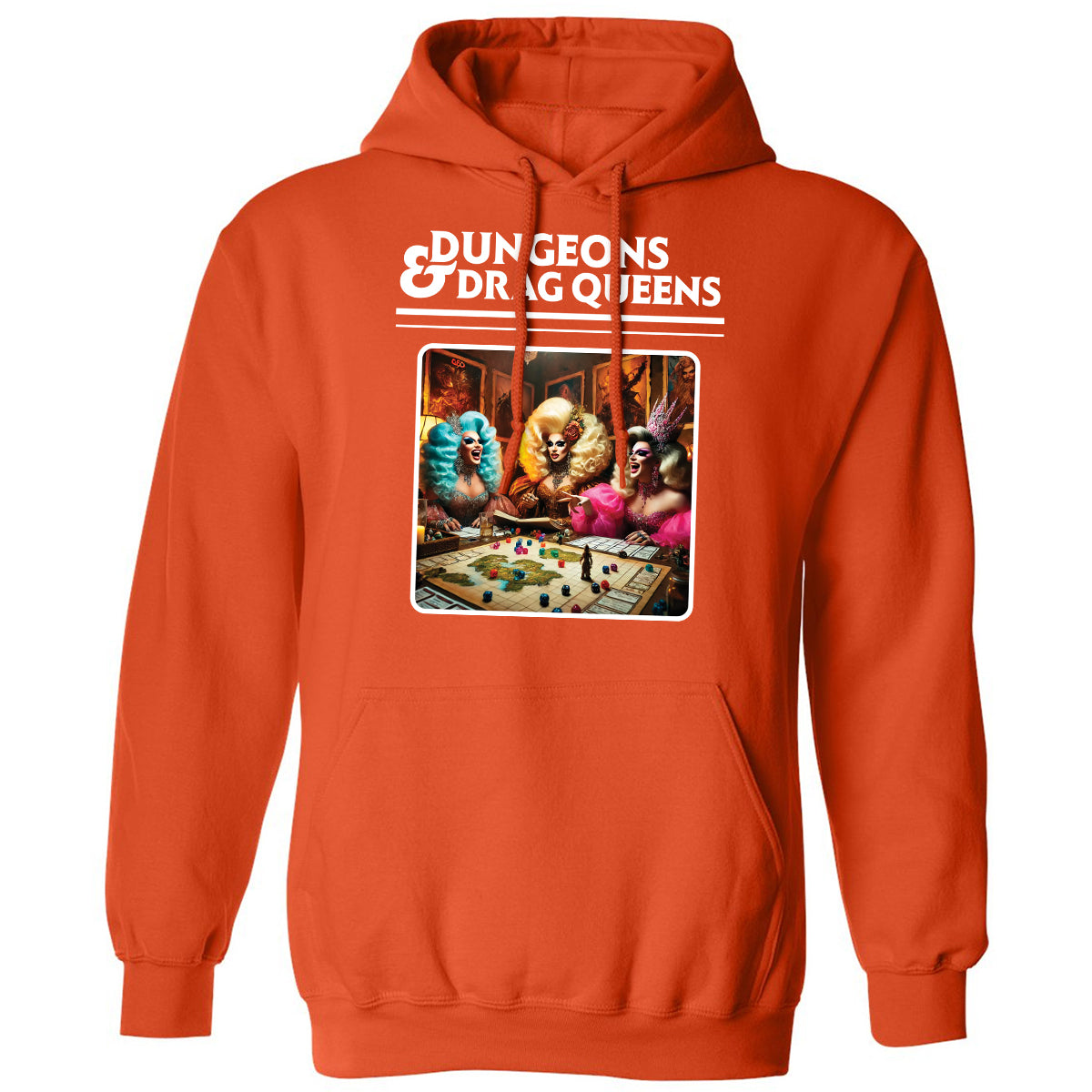 Dungeons & Drag Queens Classic Unisex Hoodie - Orange - 10