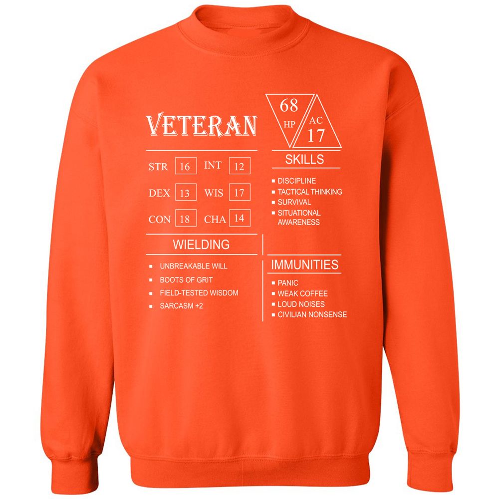 Veteran New Classic Unisex Sweatshirt - Orange - 10