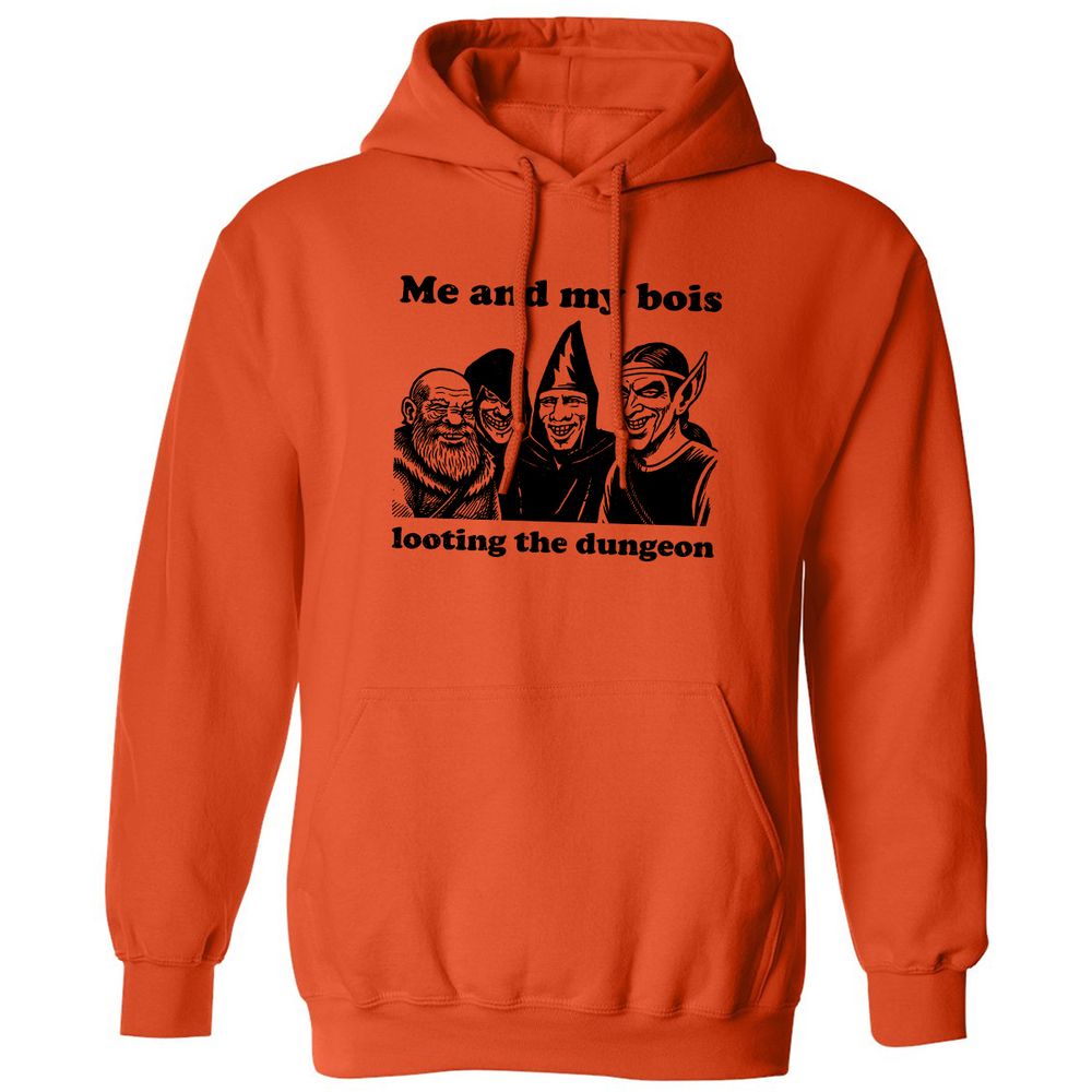 Me and my bois looting the dungeon Classic Unisex Hoodie - Orange - 10