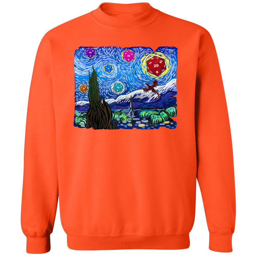 Dragon Starry Night Classic Unisex Sweatshirt - Orange - 10
