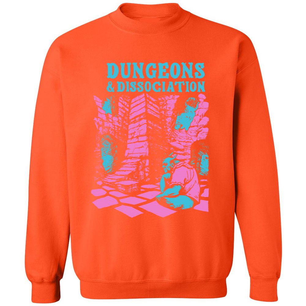 Dungeons And Dissociation Classic Unisex Sweatshirt - Orange - 10