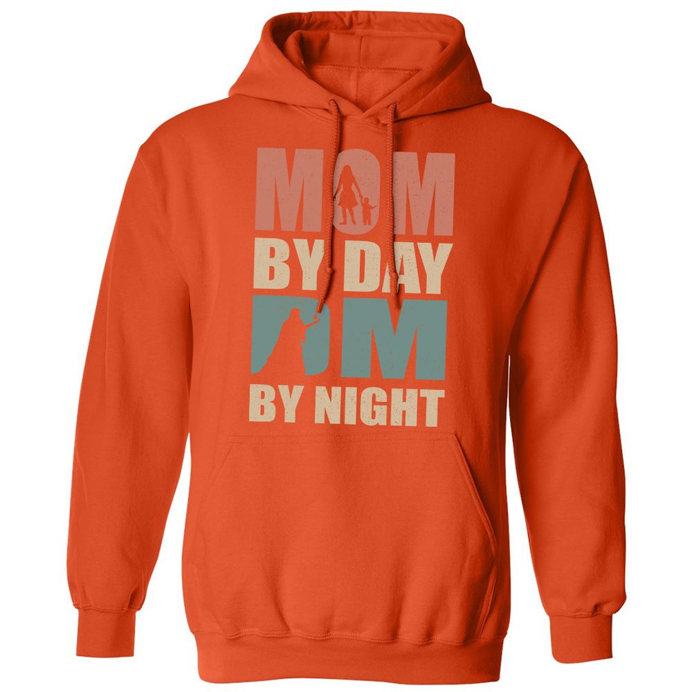 Mom By Day DM By Nigh Classic Unisex Hoodie - Orange - 10