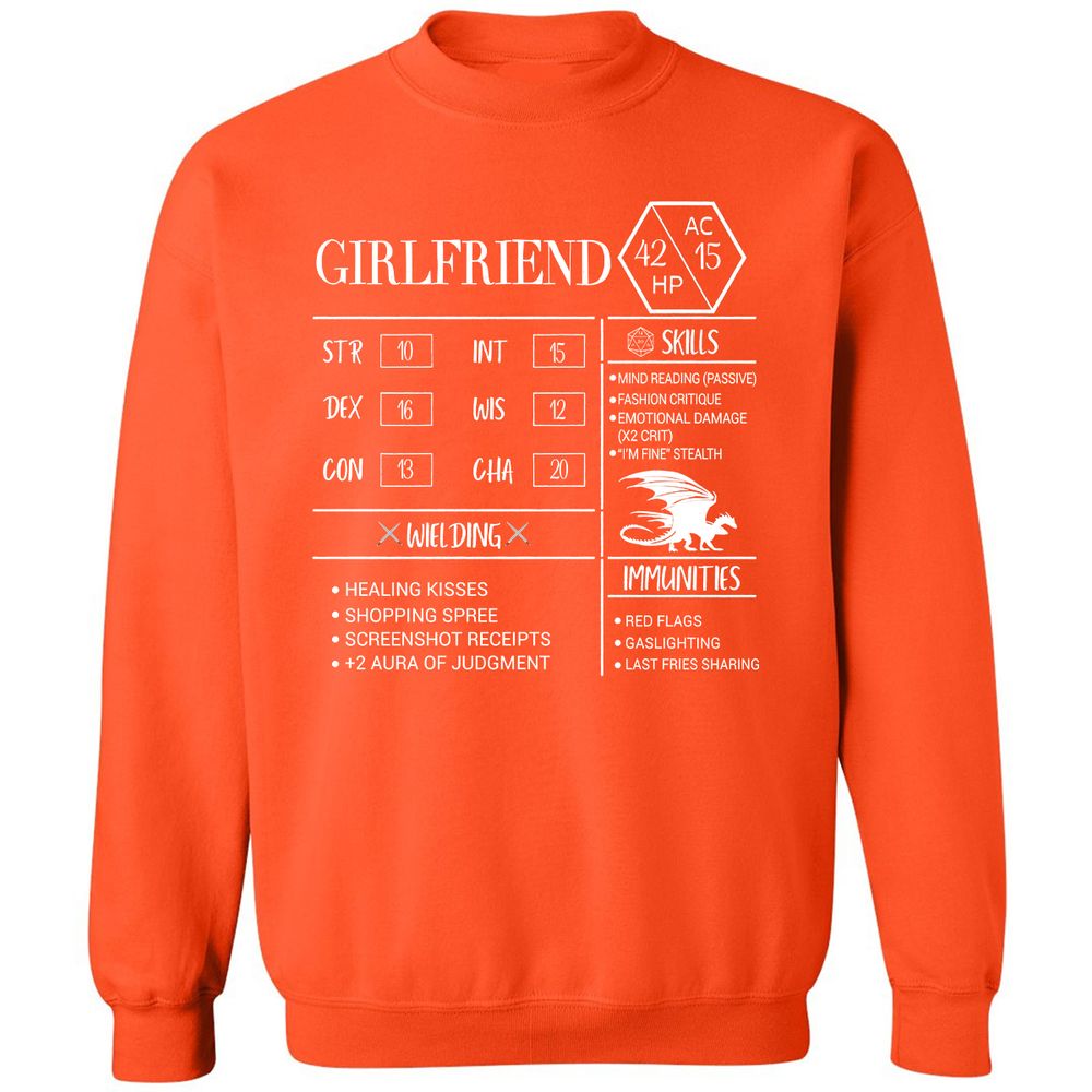 Girlfriend Stats Classic Unisex Sweatshirt - Orange - 10