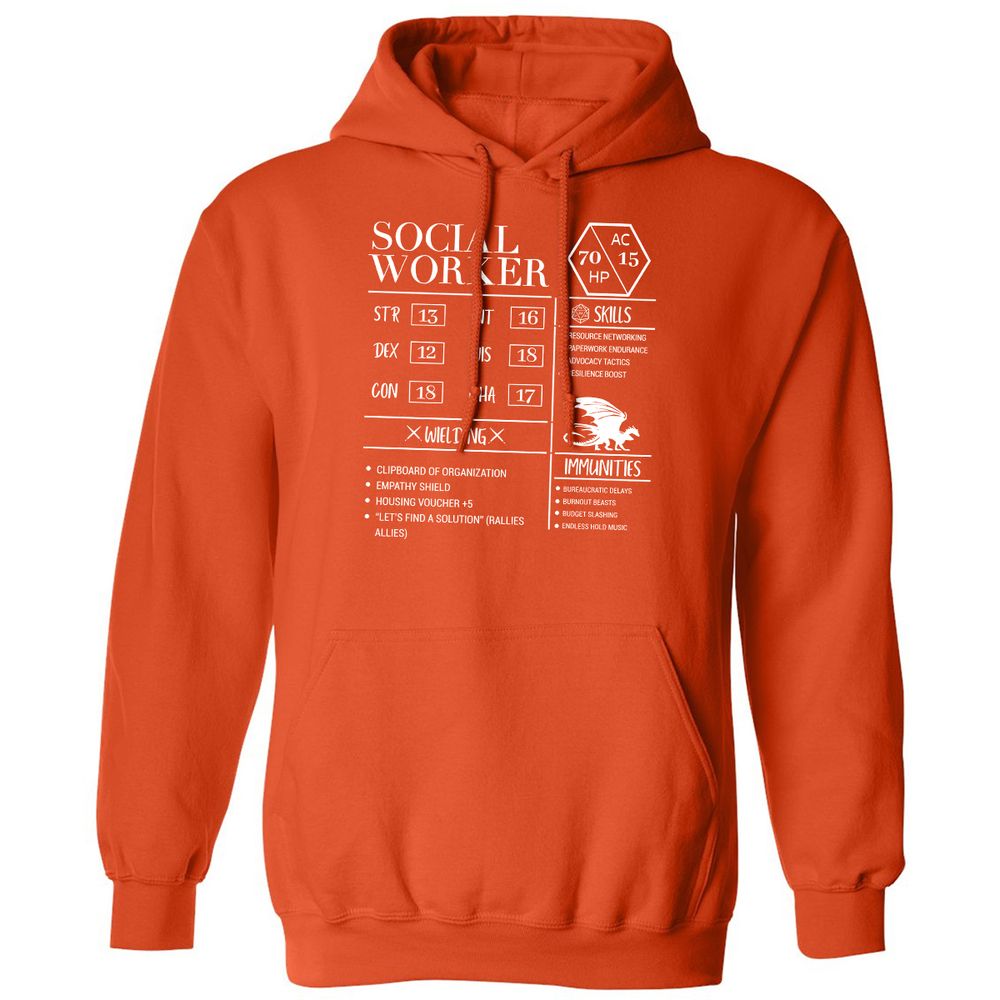Social Worker New Classic Unisex Hoodie - Orange - 10