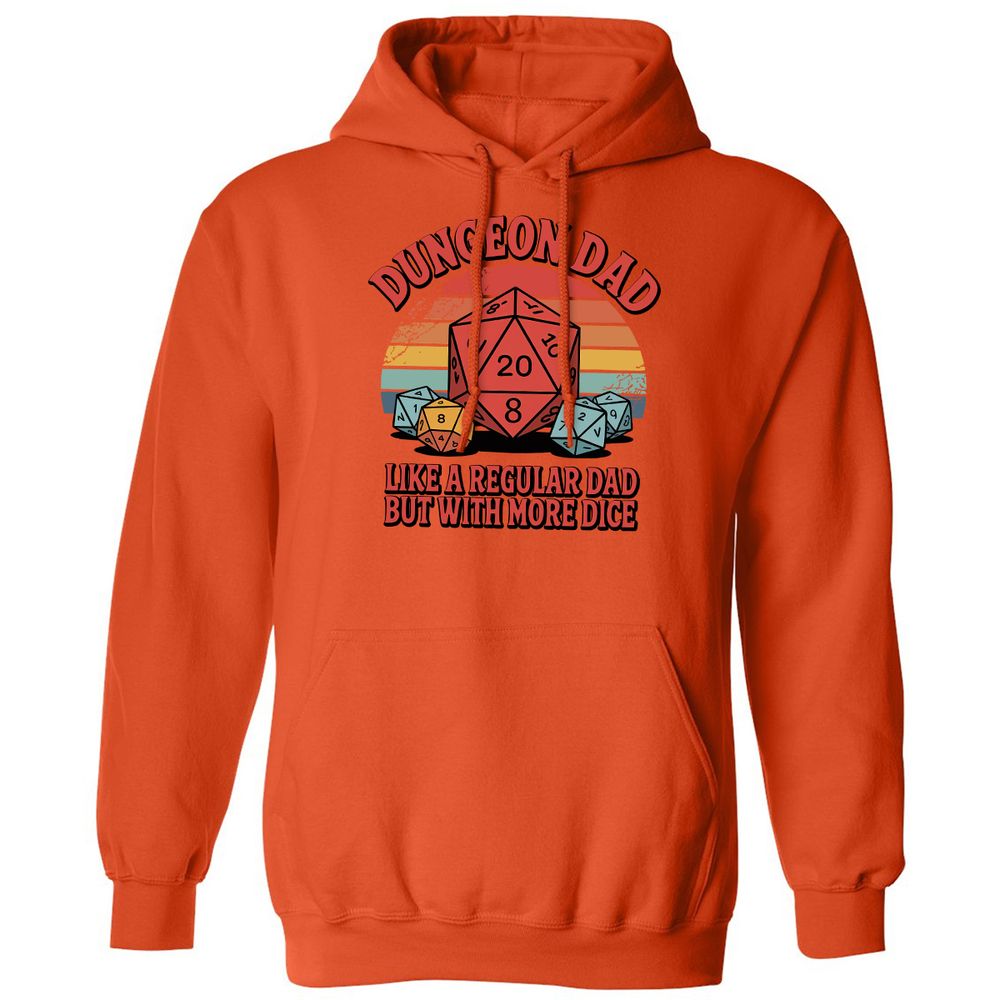 Dungeon Dad With More Dice Classic Unisex Hoodie - Orange - 10