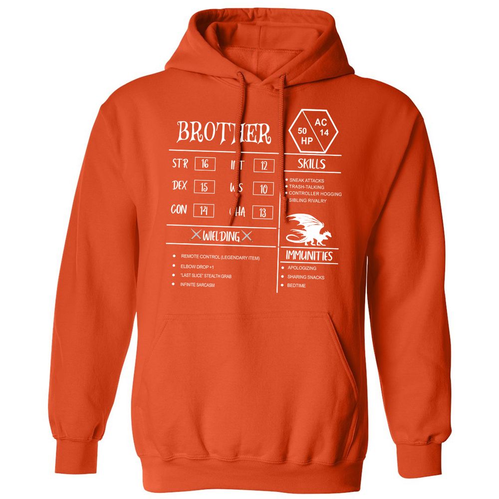 Brother Stats Classic Unisex Hoodie - Orange - 10