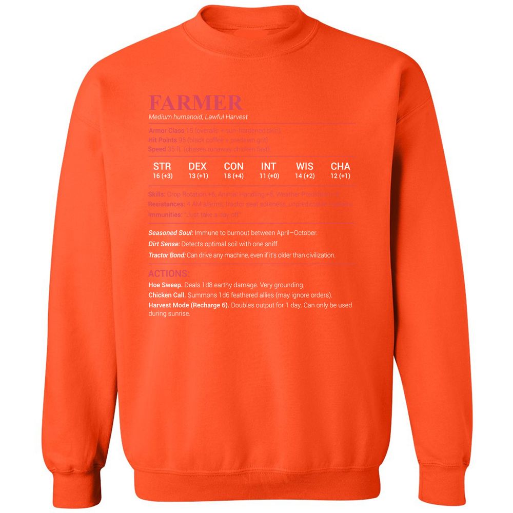 Farmer Stats Classic Unisex Sweatshirt - Orange - 10