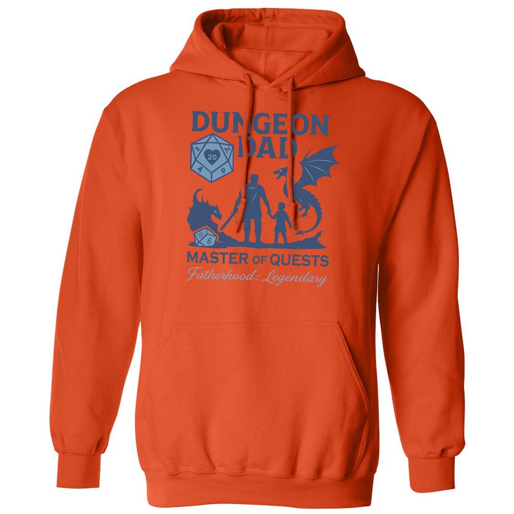 Dungeon Dad Master Of Quests Classic Unisex Hoodie - Orange - 10