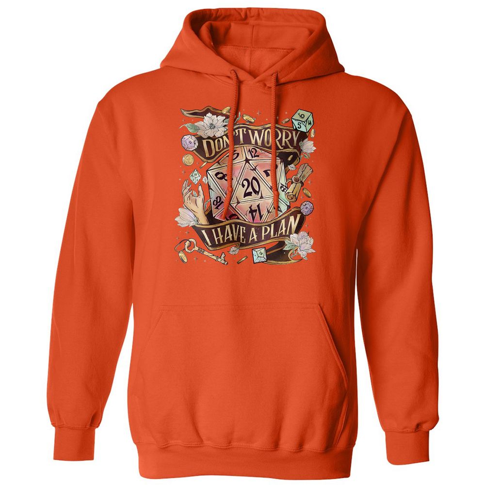 Floral Don't Worry I Have A Plan Classic Unisex Hoodie - Orange - 10