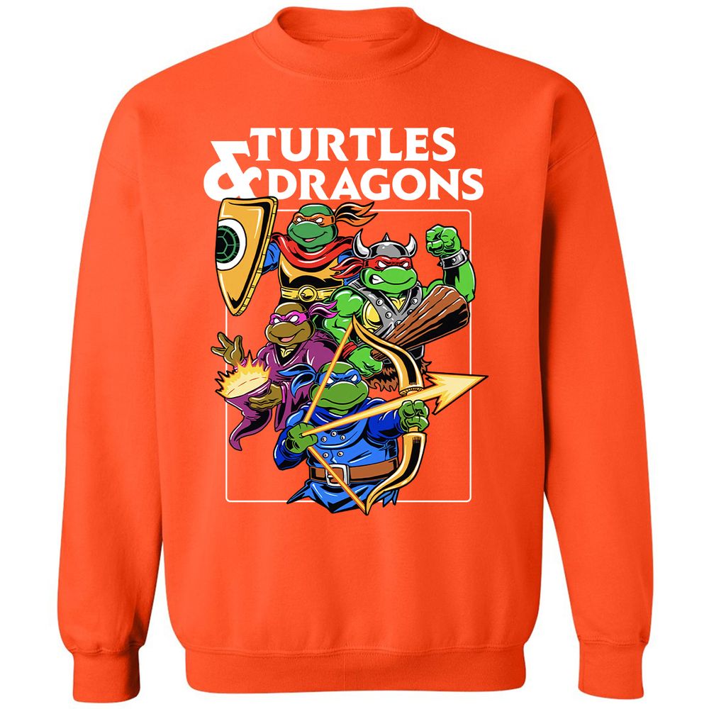 Turtles & Dragons Classic Unisex Sweatshirt - Orange - 10