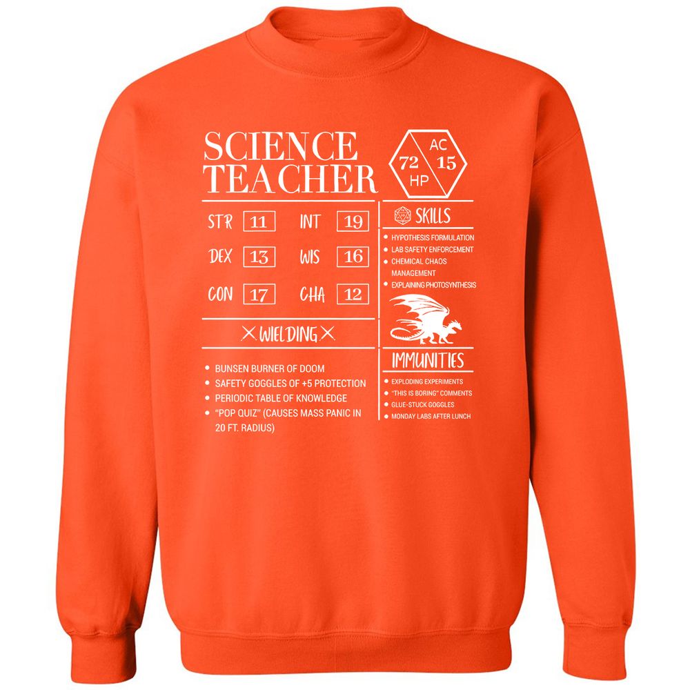 Science Teacher New Classic Unisex Sweatshirt - Orange - 10