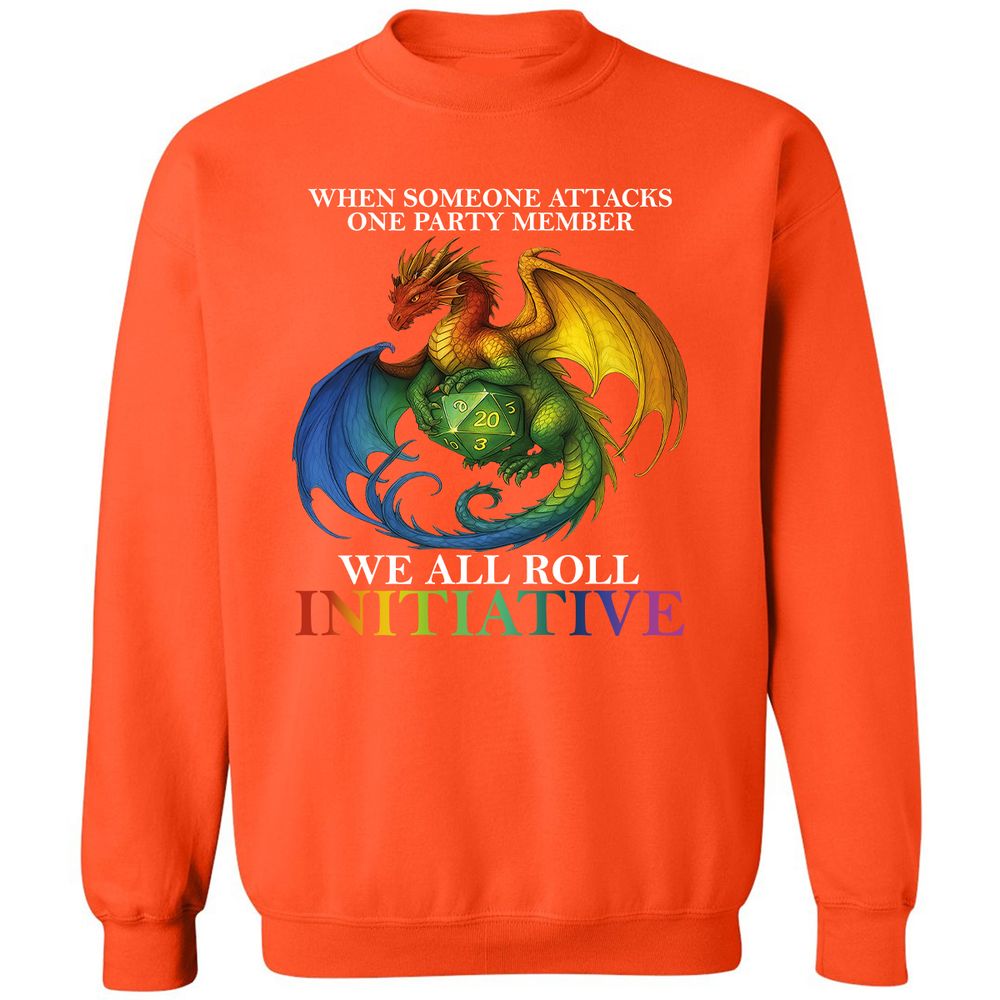 Dragon Roll For Initiative Classic Unisex Sweatshirt - Orange - 10