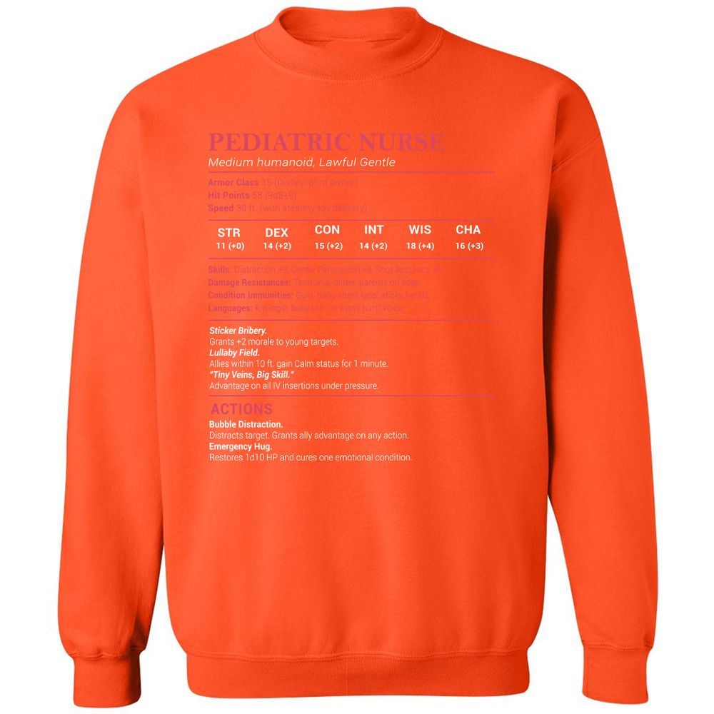 Pediatric Nurse Classic Unisex Sweatshirt - Orange - 10