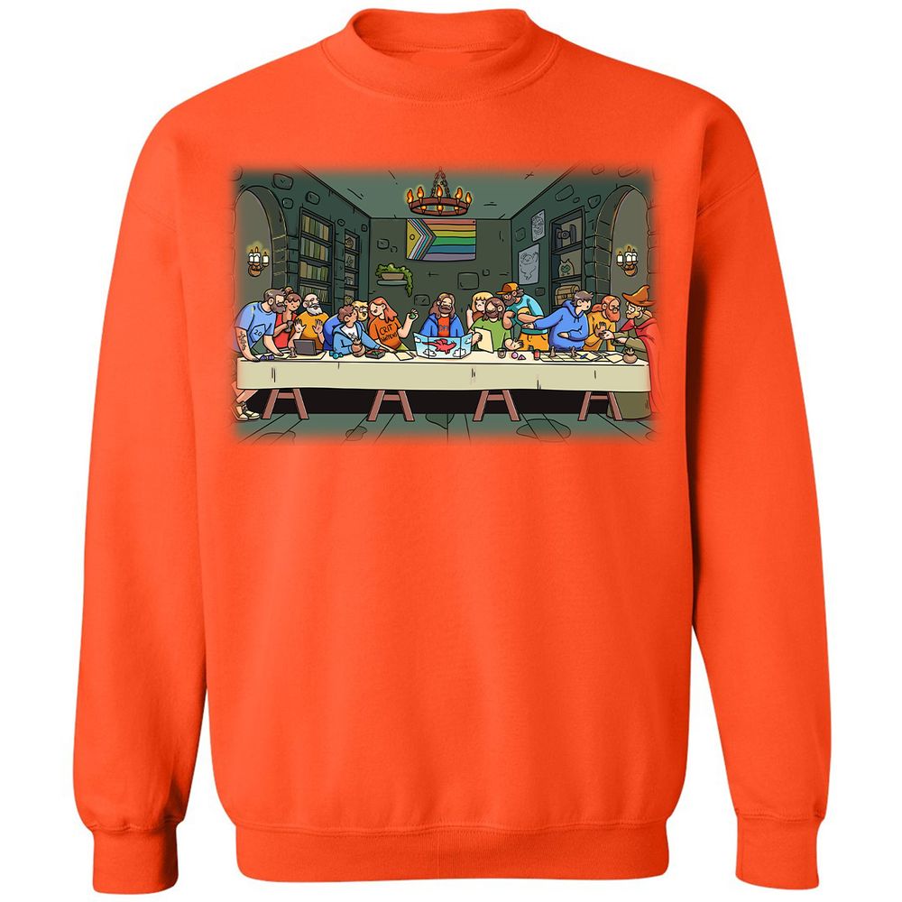 DnD Characters Pride Themed The Last Supper Shirt Classic Unisex Sweatshirt - Orange - 10