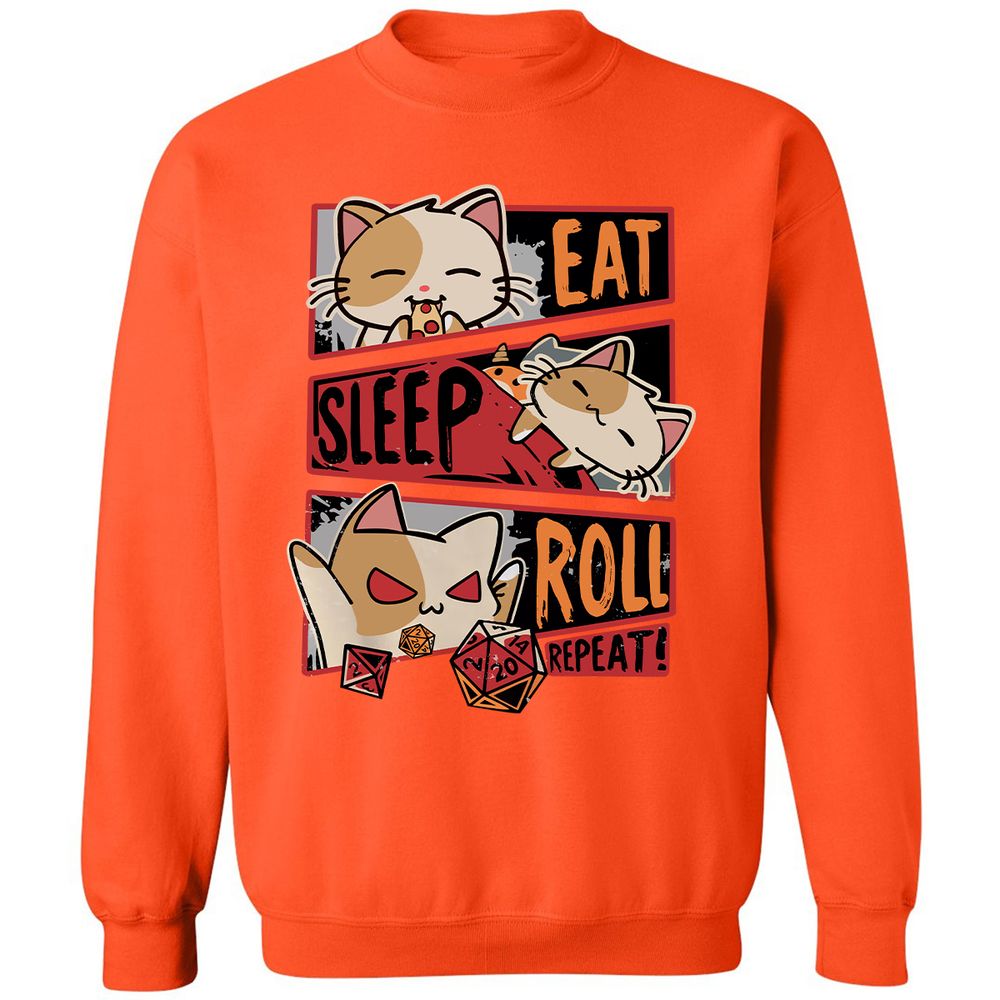 Eat Sleep Roll Repeat Classic Unisex Sweatshirt - Orange - 10