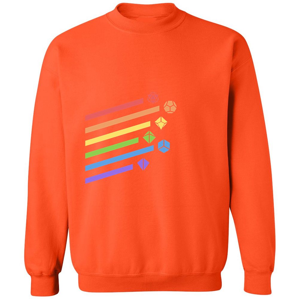 Rainbow Dice Set Classic Unisex Sweatshirt - Orange - 10