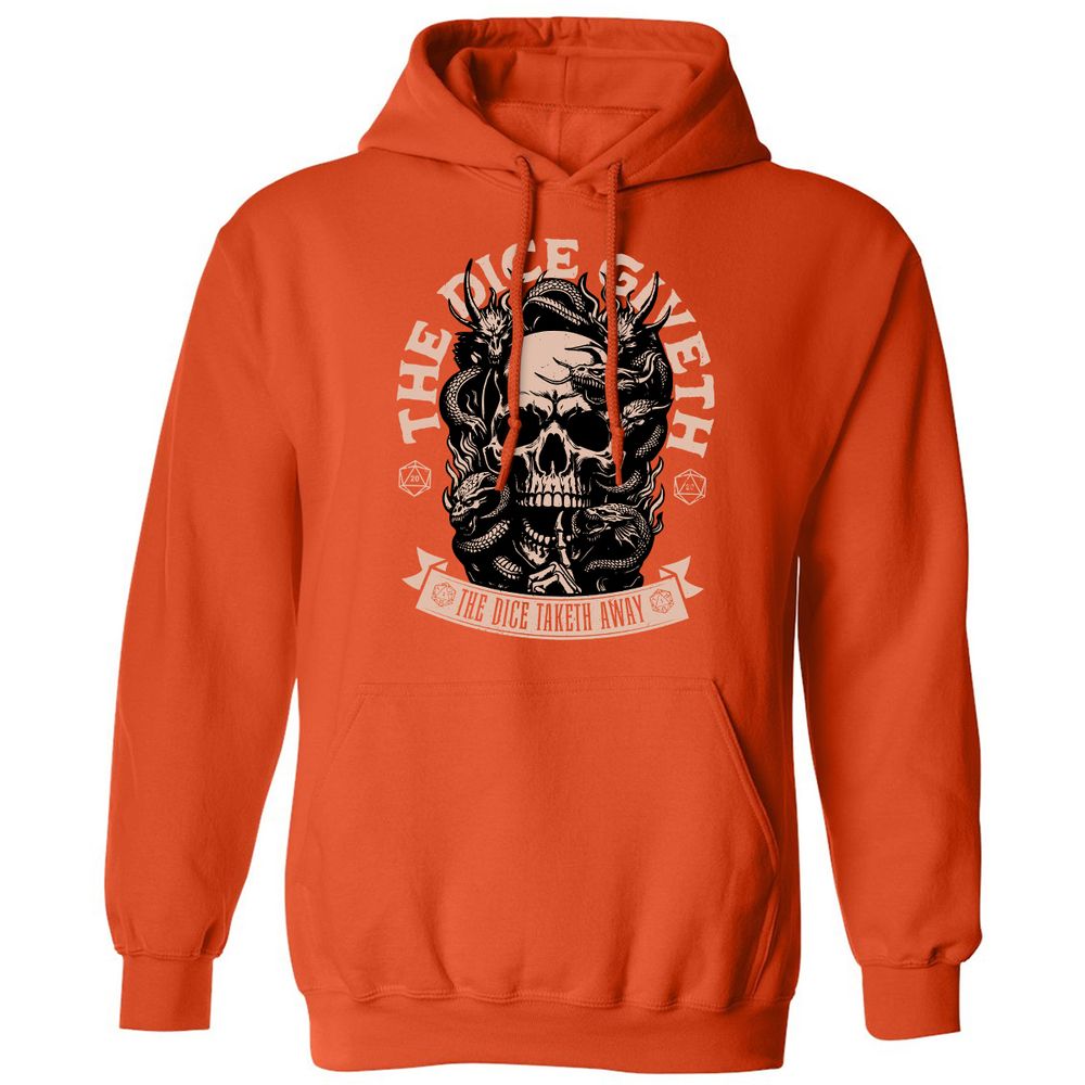 The Dice Giveth The Dice Taketh Away Classic Unisex Hoodie - Orange - 10