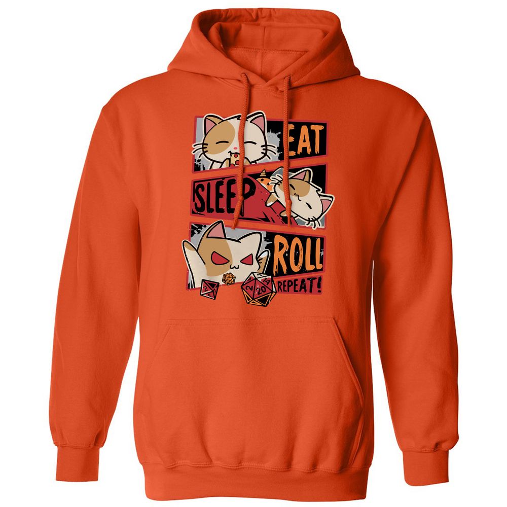 Eat Sleep Roll Repeat Classic Unisex Hoodie - Orange - 10