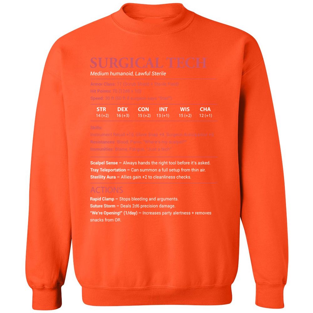 Surgical Tech Classic Unisex Sweatshirt - Orange - 10