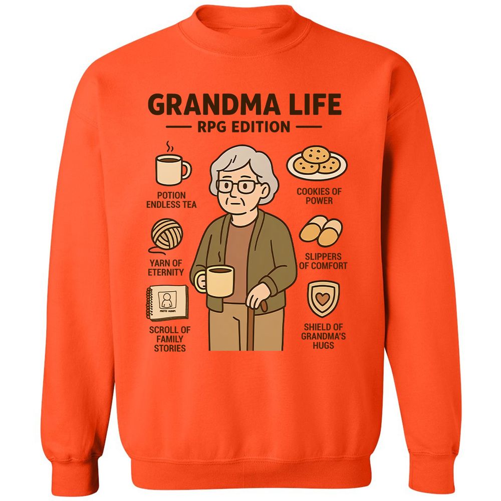 Grandma Life RPG Edition Classic Unisex Sweatshirt - Orange - 10