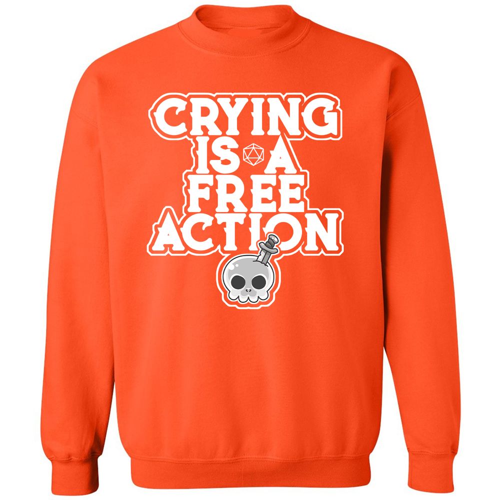Crying Is A Free Action Classic Unisex Sweatshirt - Orange - 10
