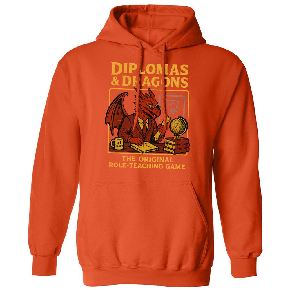Diplomas & Dragons Classic Unisex Hoodie - Orange - 10