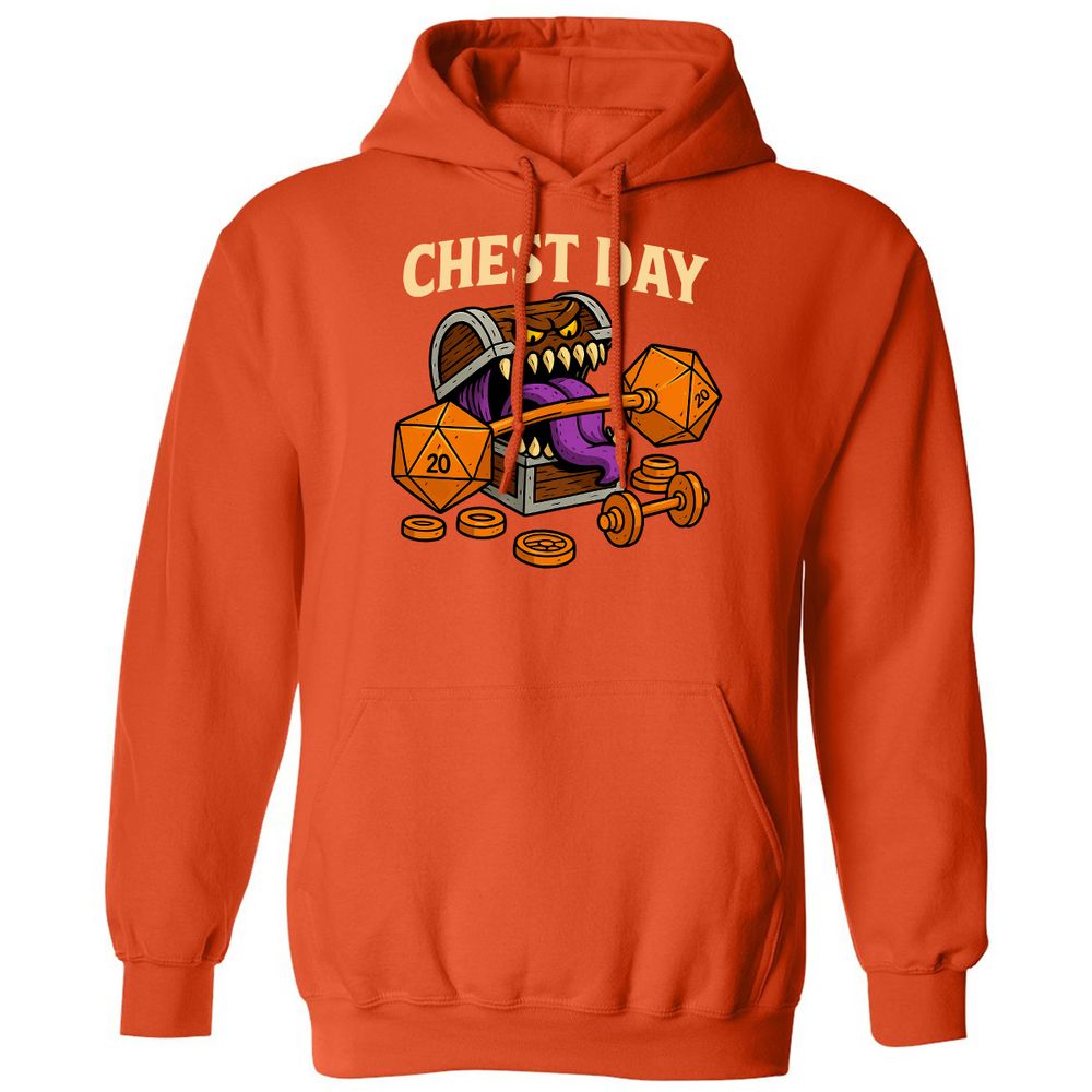 Chest Day Classic Unisex Hoodie - Orange - 10