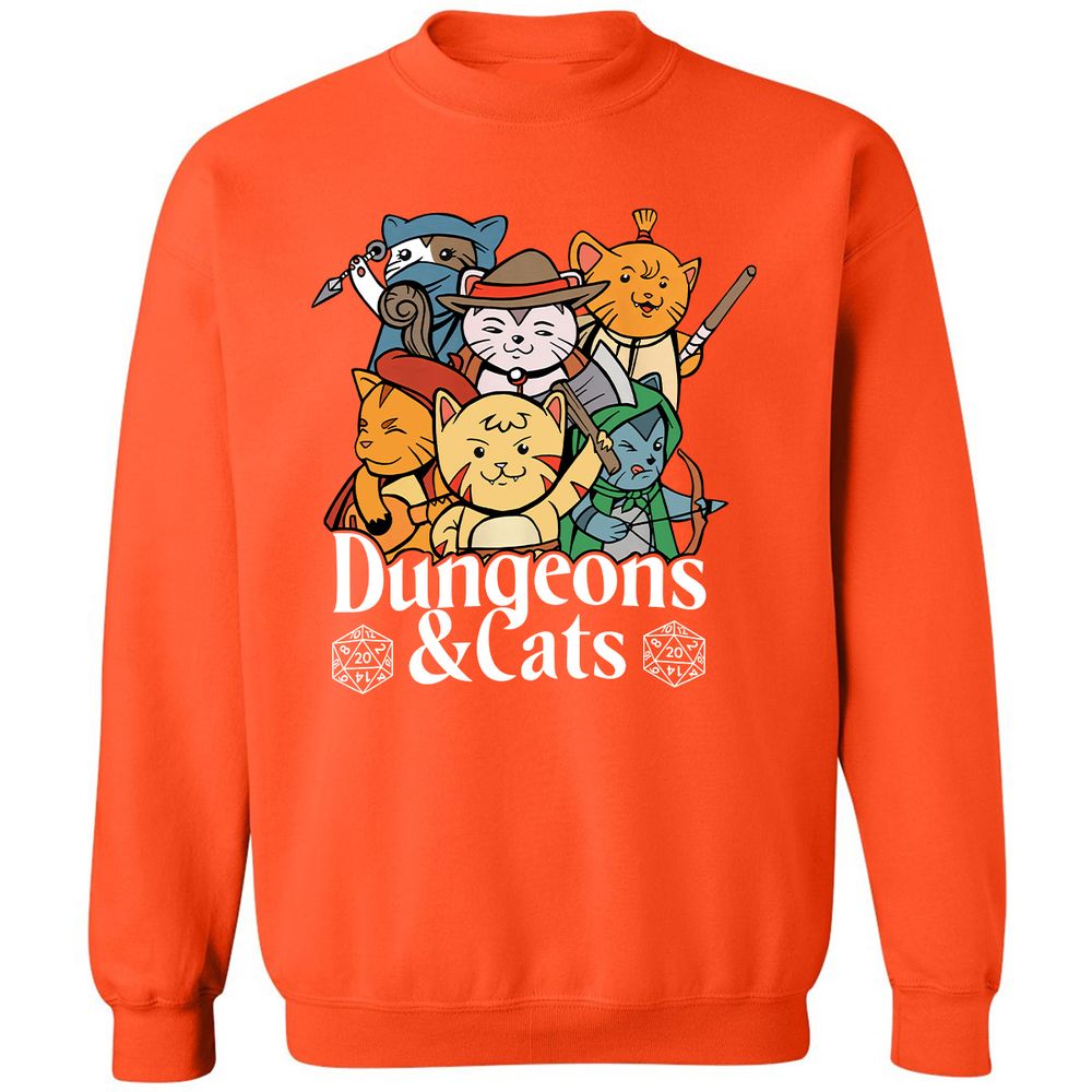 Dungeons & Cats Classic Unisex Sweatshirt - Orange - 10