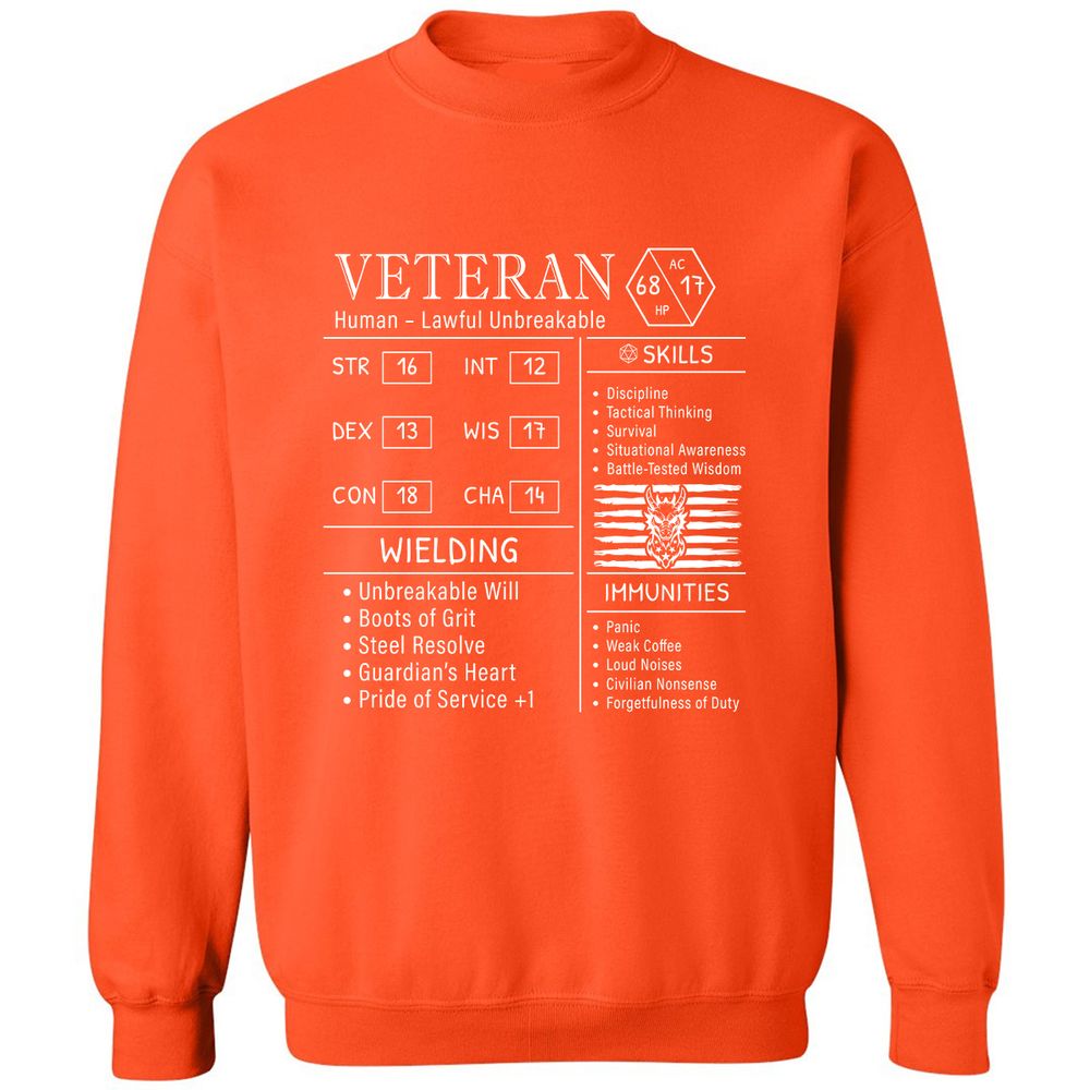 2710 veteran stats new Classic Unisex Sweatshirt - Orange - 10