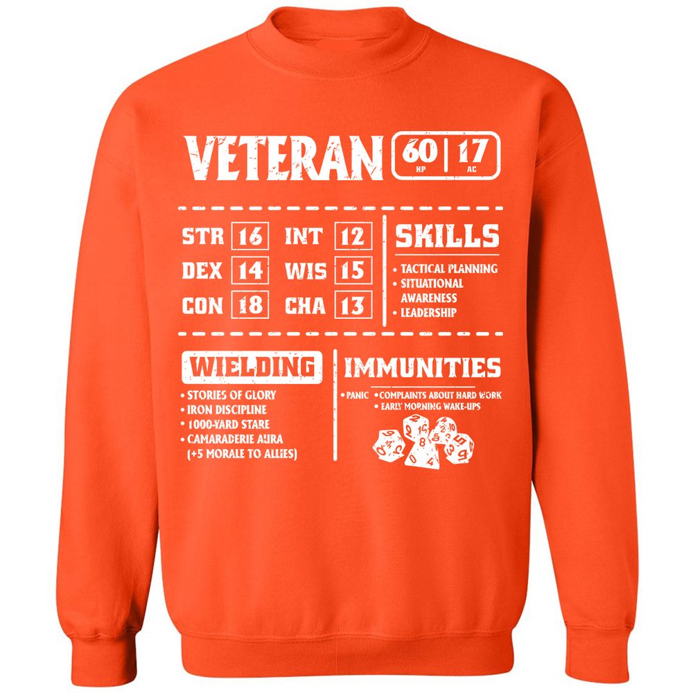 Veteran New Ver. Classic Unisex Sweatshirt - Orange - 10