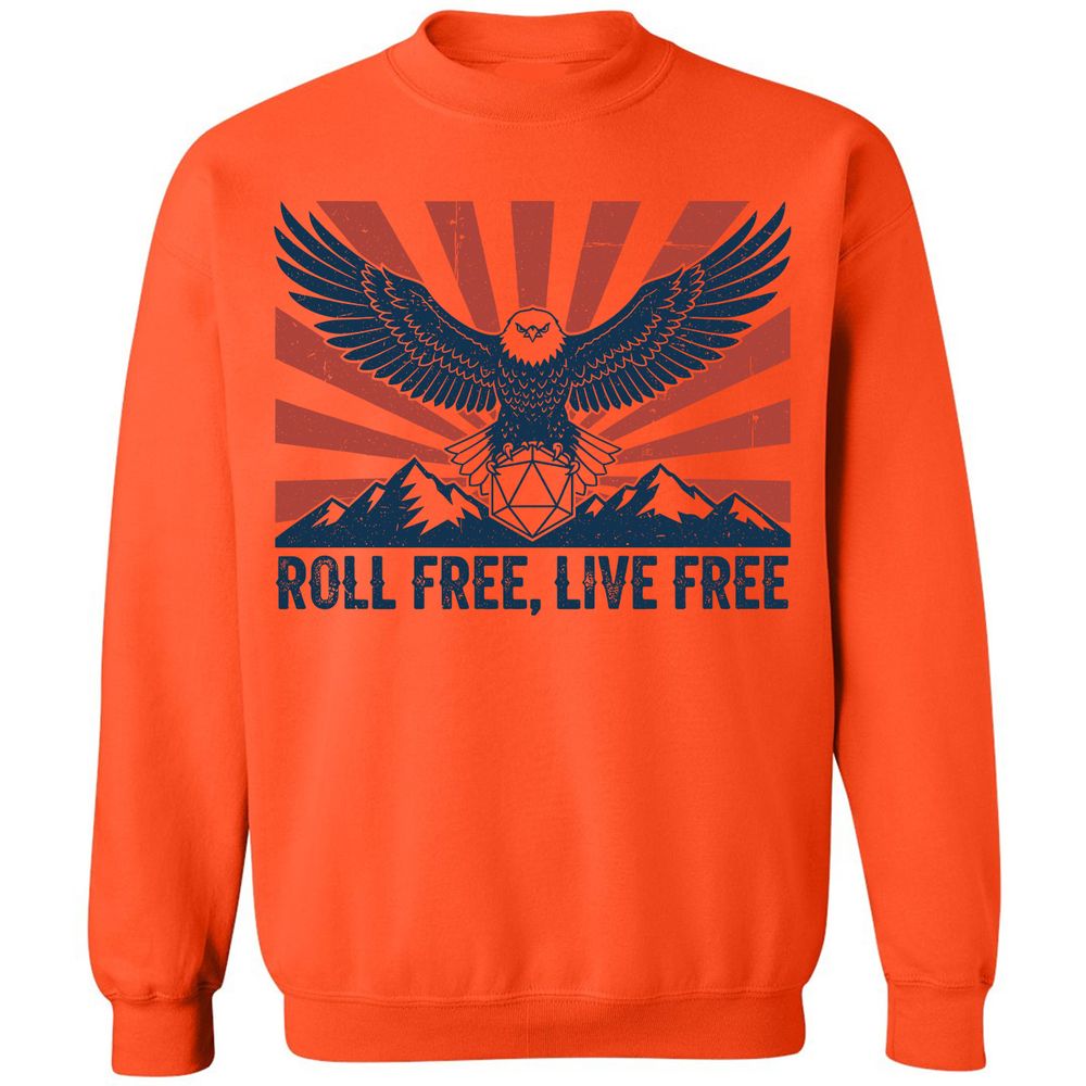 Roll Free, Live Free Classic Unisex Sweatshirt - Orange - 10