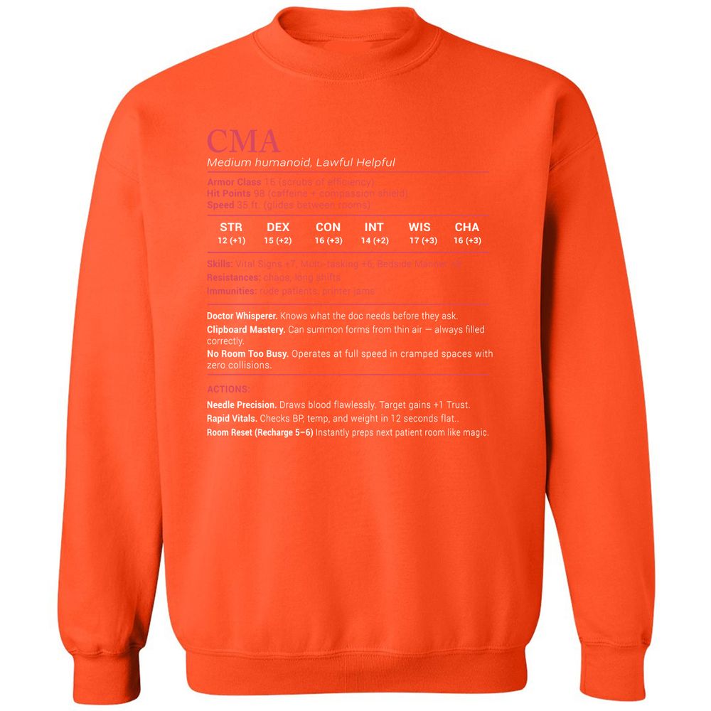CMA Stats Classic Unisex Sweatshirt - Orange - 10