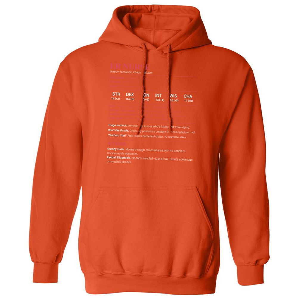 ER Nurse Classic Unisex Hoodie - Orange - 10