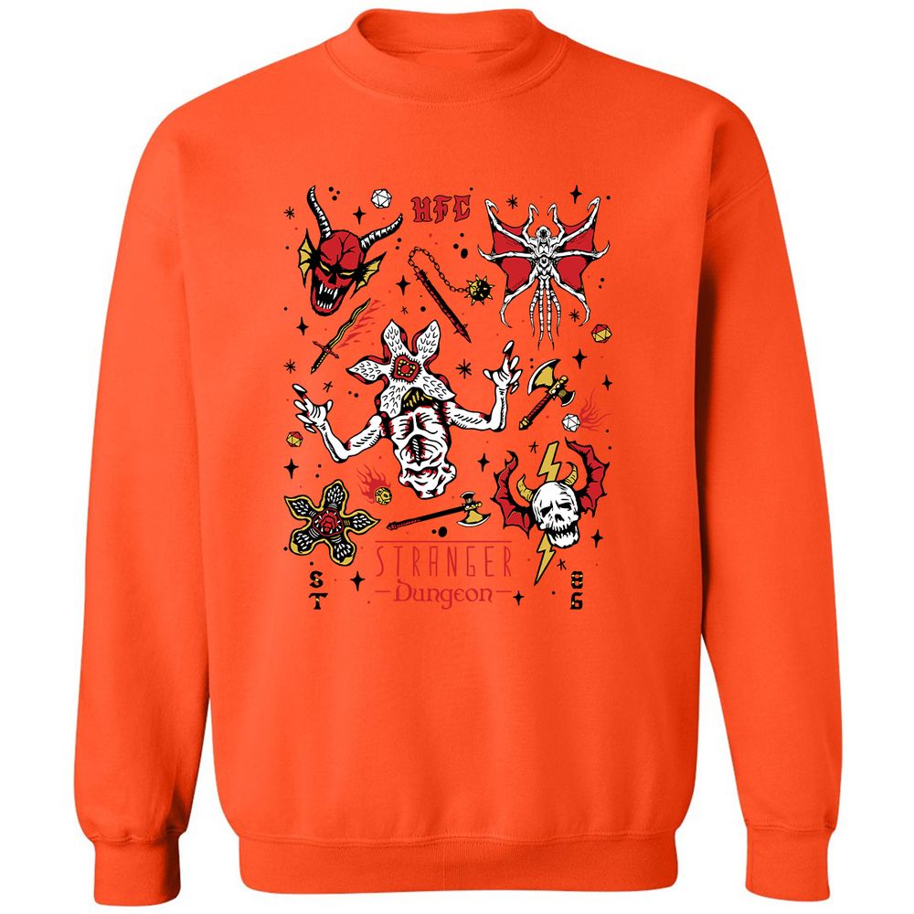 STRANGER DUNGEON Classic Unisex Sweatshirt - Orange - 10