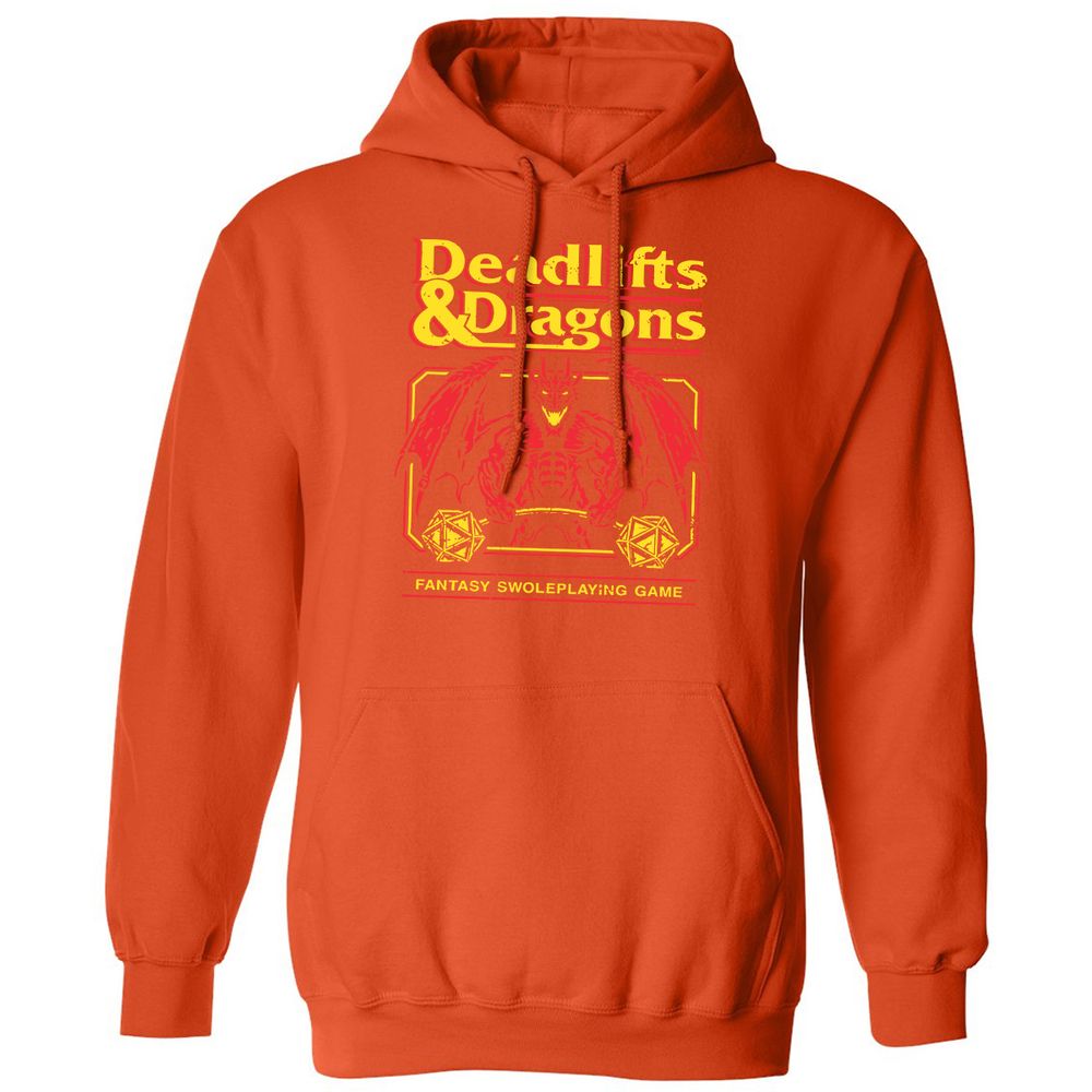 Deadlifts And Dragons Classic Unisex Hoodie - Orange - 10