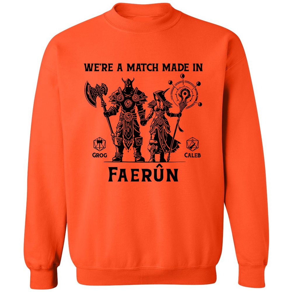 Custom DnD Class Couple Classic Unisex Sweatshirt - Orange - 10