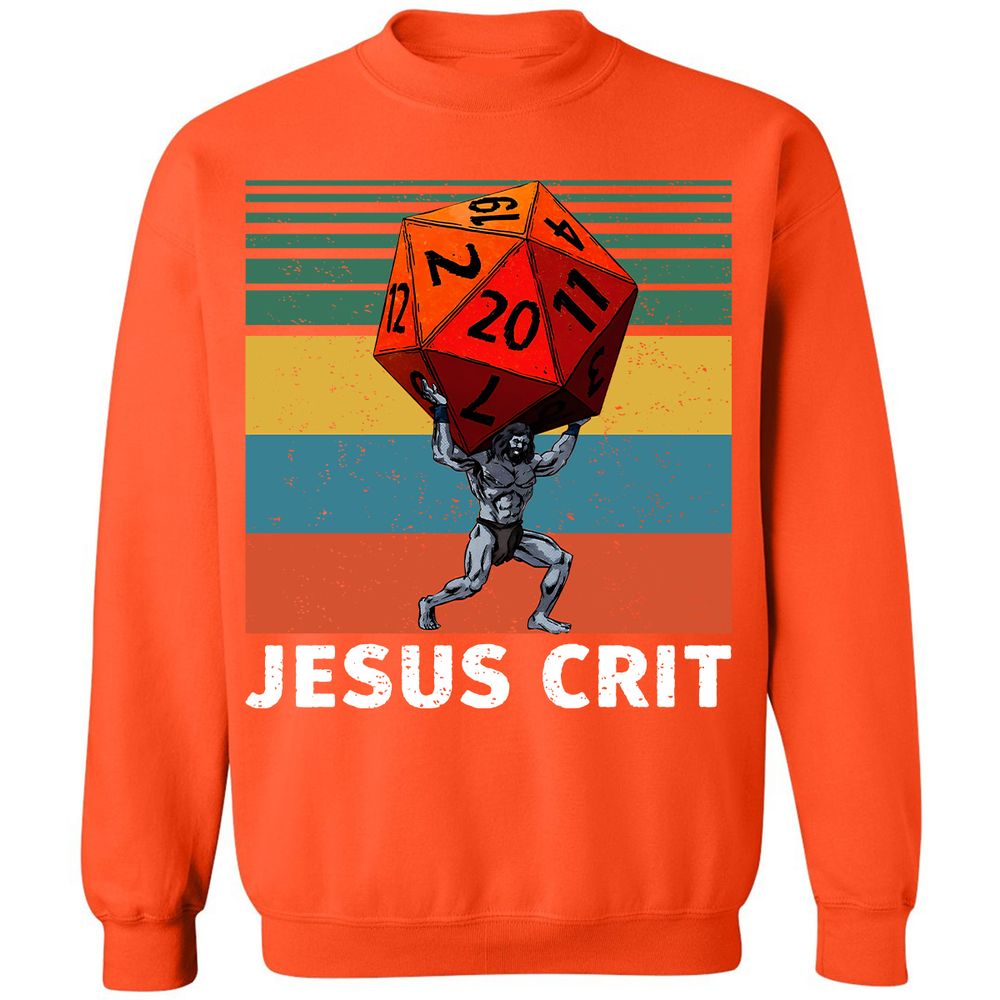 Jesus Crit Classic Unisex Sweatshirt - Orange - 10