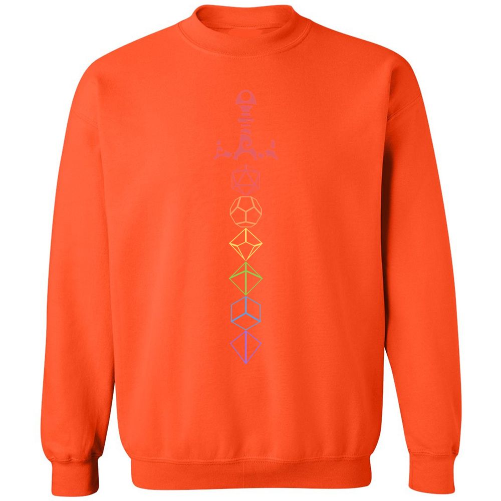 Rainbow Dice Sword LGBT Classic Unisex Sweatshirt - Orange - 10