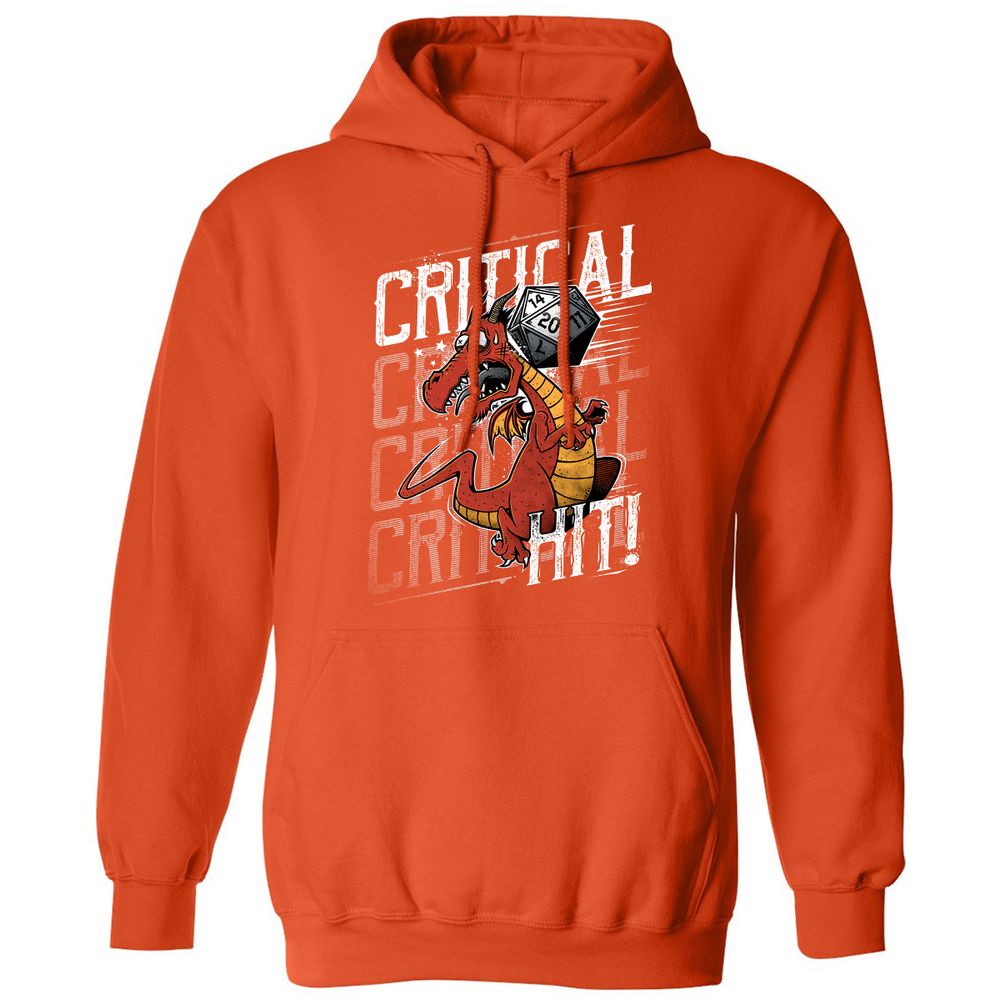 Funny Dragon Critical Hit Classic Unisex Hoodie - Orange - 10