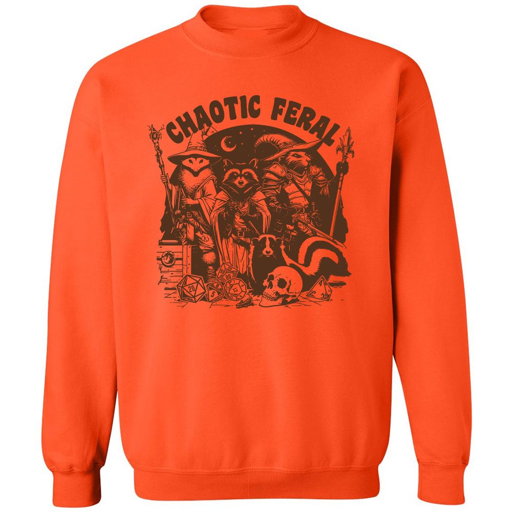 Raccoon Chaotic Feral Classic Unisex Sweatshirt - Orange - 10