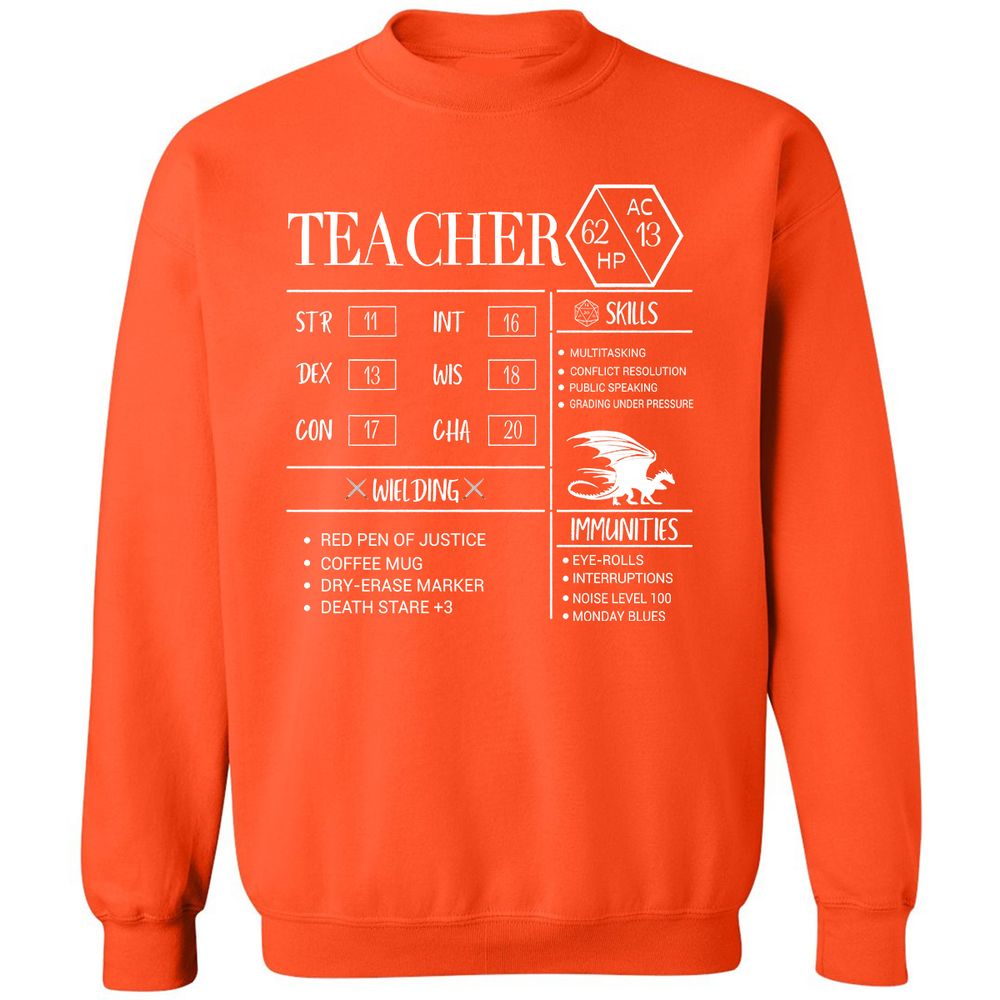 Teacher New Classic Unisex Sweatshirt - Orange - 10