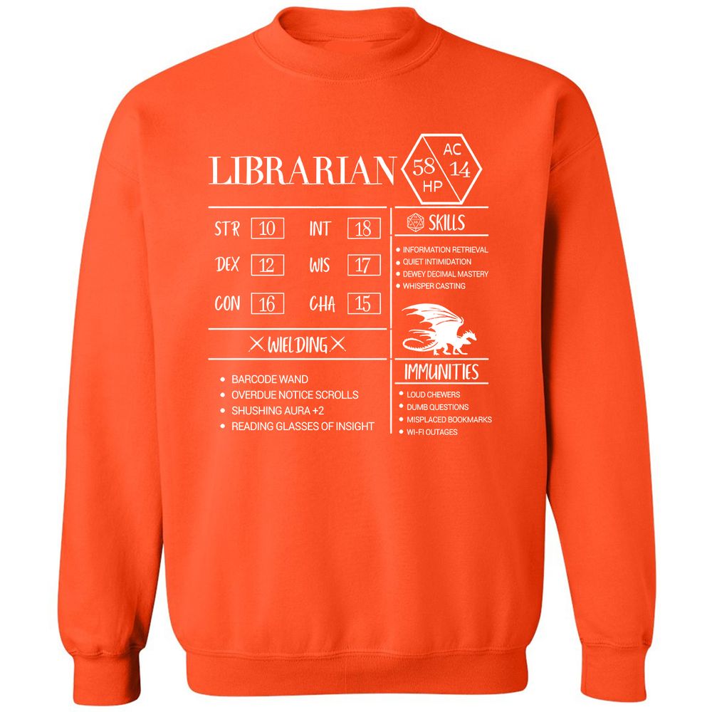 Librarian New Classic Unisex Sweatshirt - Orange - 10