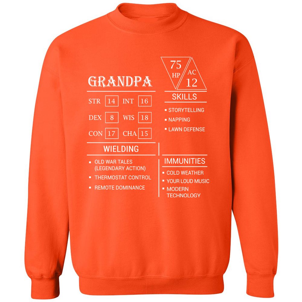 Grandpa Stats Classic Unisex Sweatshirt - Orange - 10