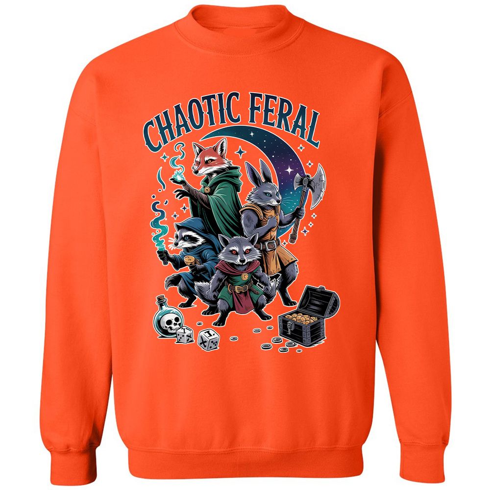Chaotic Feral Classic Unisex Sweatshirt - Orange - 10