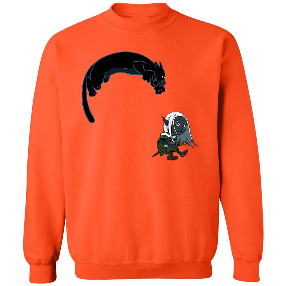 Drizzt And Guenhwyvar Classic Unisex Sweatshirt - Orange - 10