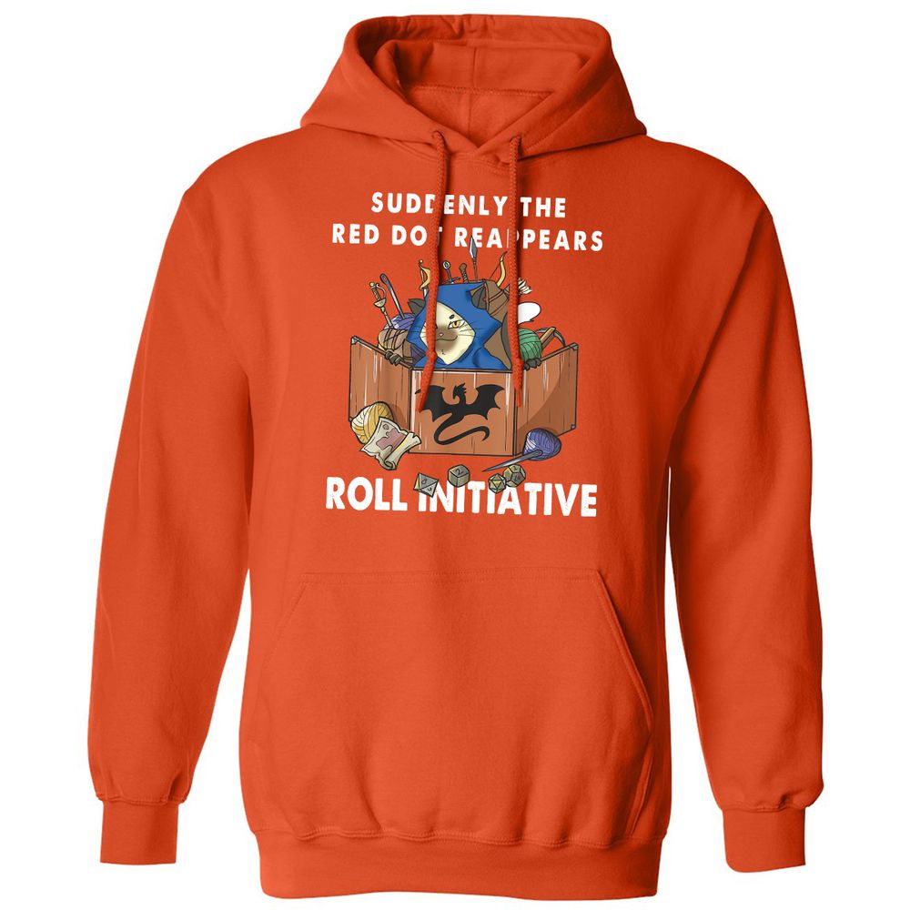 Suddenly The Red Dot Reappears Roll Initiative Classic Unisex Hoodie - Orange - 10