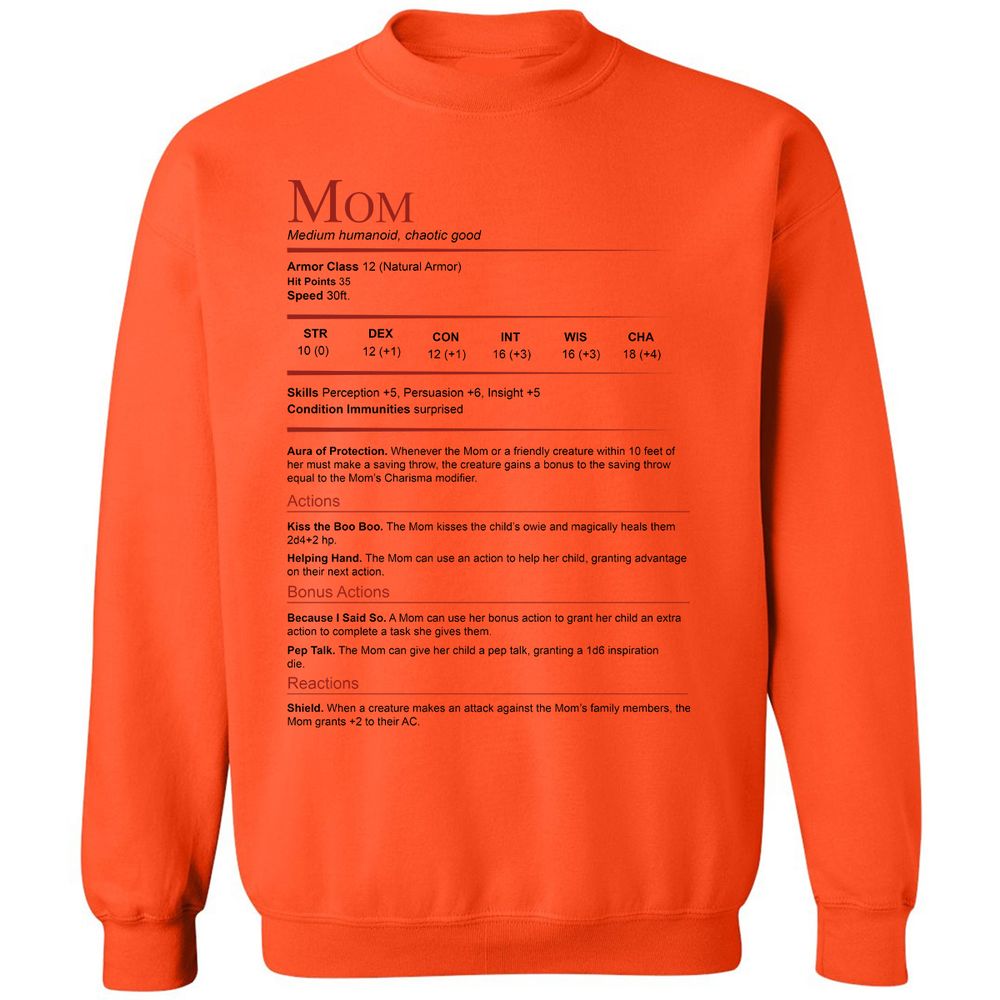 Mom Stats Classic Unisex Sweatshirt - Orange - 10