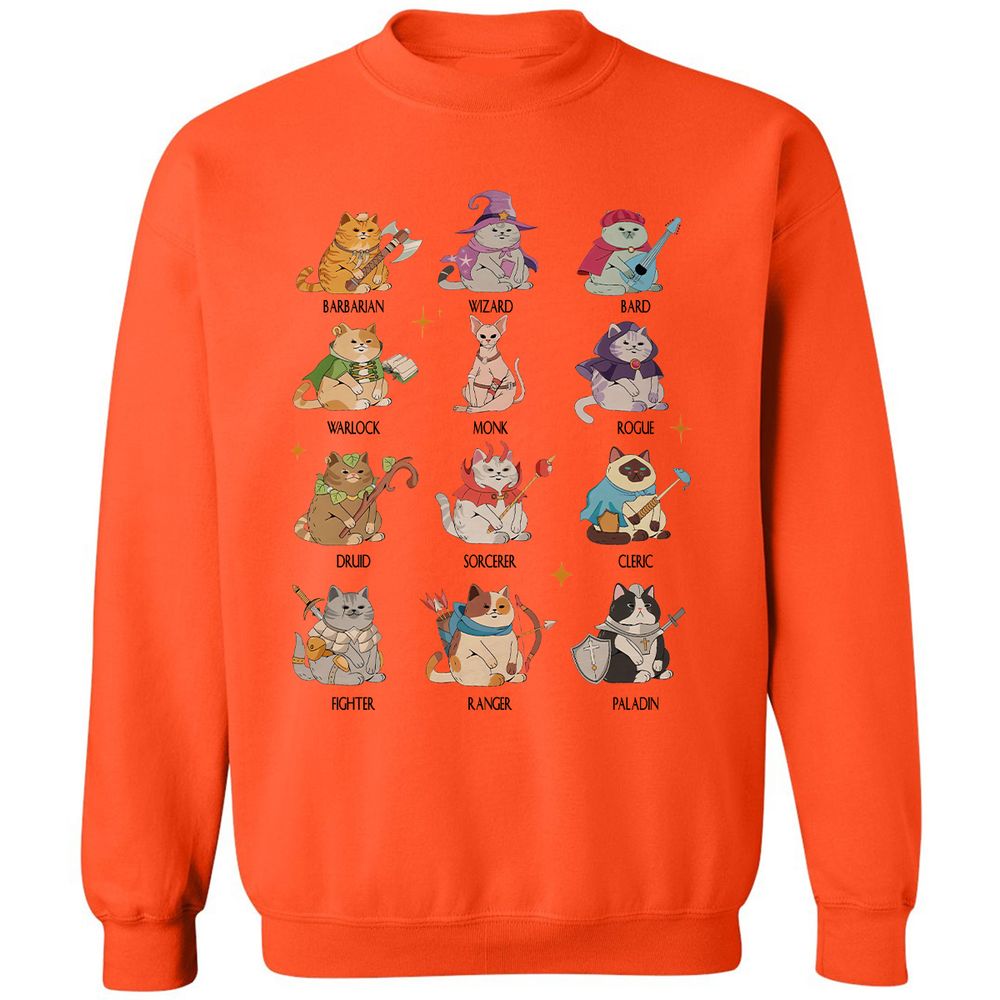 Dungeons And Cats Classic Unisex Sweatshirt - Orange - 10