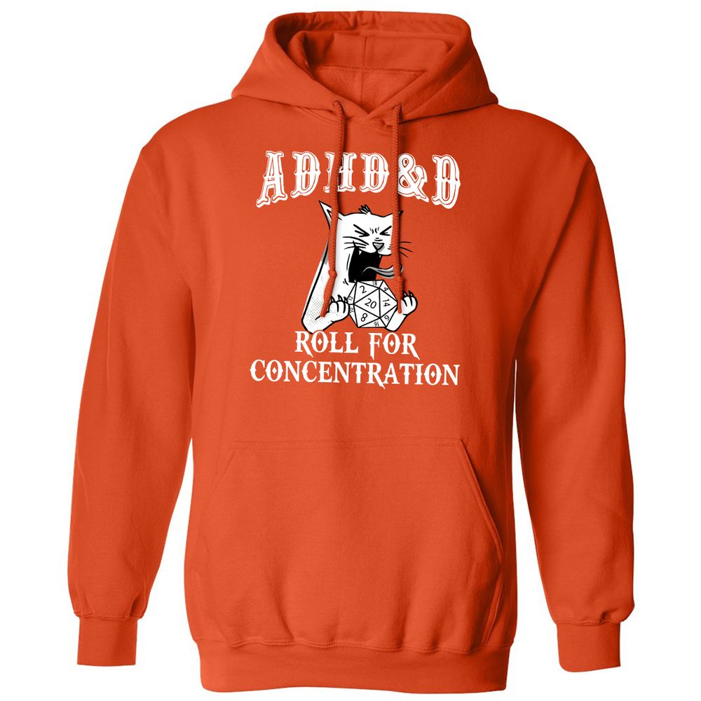 Cat ADHD&D Roll For Concentration Classic Unisex Hoodie - Orange - 10